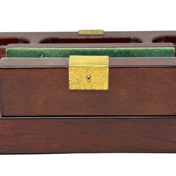 Vintage Bombay Wood Valet Dresser Desk Men's Organizer Mahogany Tray MCM - Picture 7 of 14